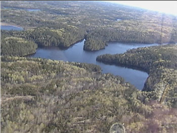 This is an aerial photo of Rainmaker Lake on the southern border of the reserve.
