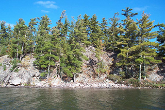 This is a shoreline view of Pillsbury Island