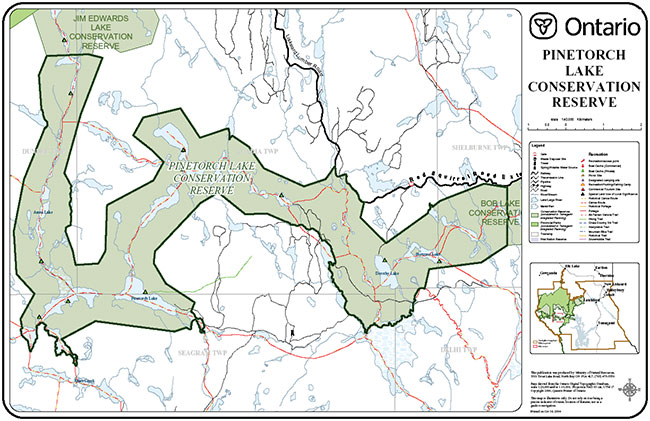 This map provides detailed information about Pinetorch Lake Conservation Reserve.