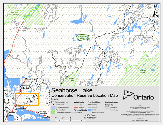 map of Seahorse lake conservation reserve location