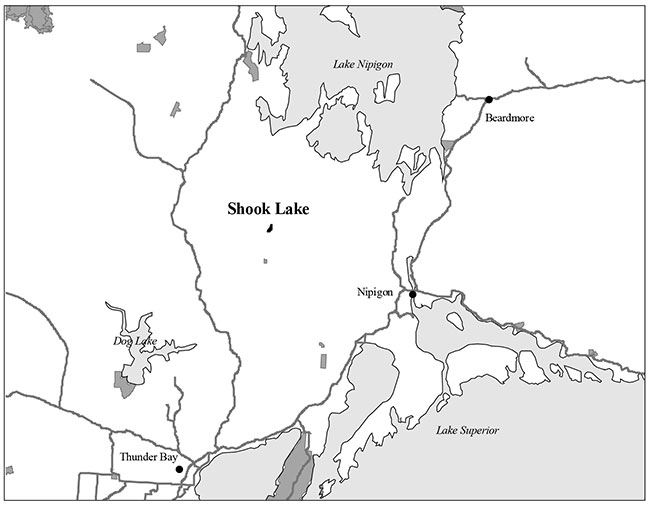 This map provides detailed information about Shook Lake Conservation Reserve Regional Setting.