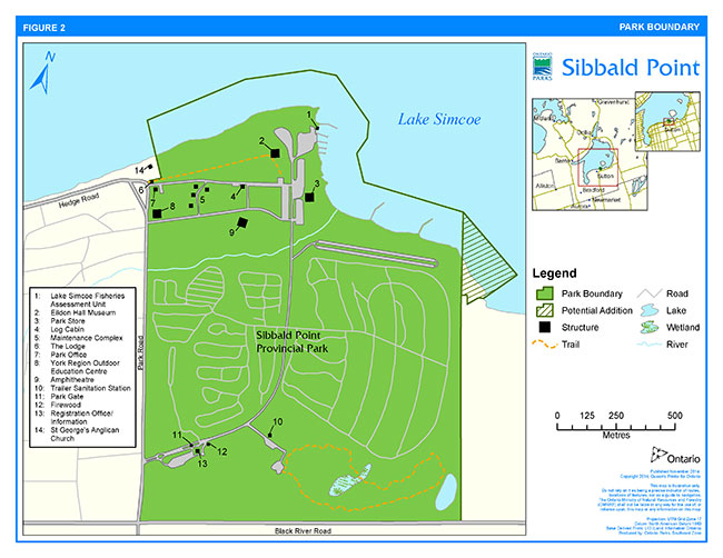 This map provides detailed information about Park boundary in Sibbald Point.