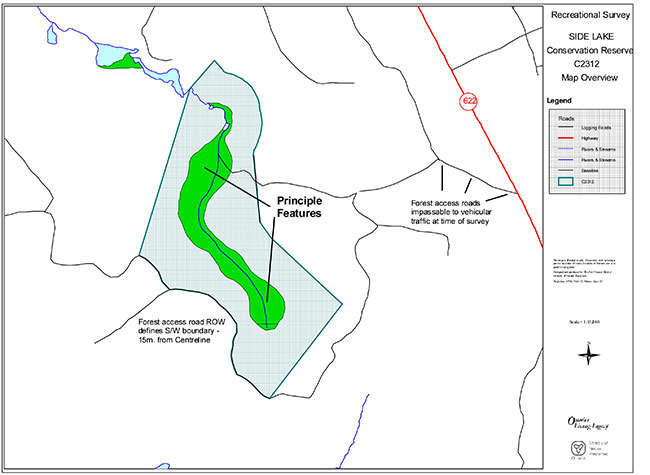 This map provides detailed information about Recreational Survey, Side Lake Conservation Reserve C2312 Map Overview.