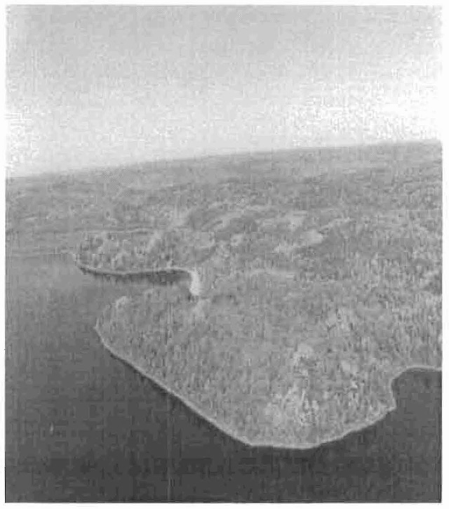 This is a photo showing Southern extent of conservation reserve on Rock Lake, looking North