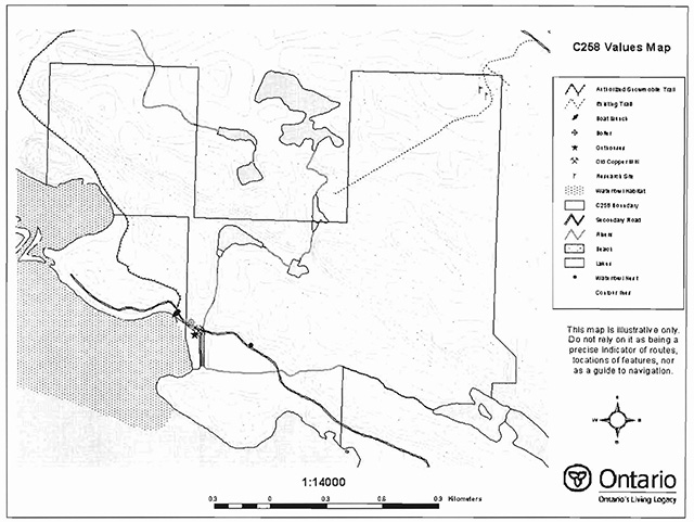 This is a values map of Thessalon River Delta/Rock Lake Red Oak (C258)