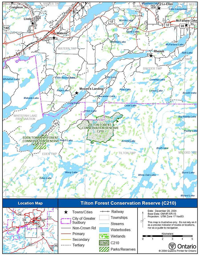 This is figure 1 locator Map for Tilton Forest Conservation Reserve.