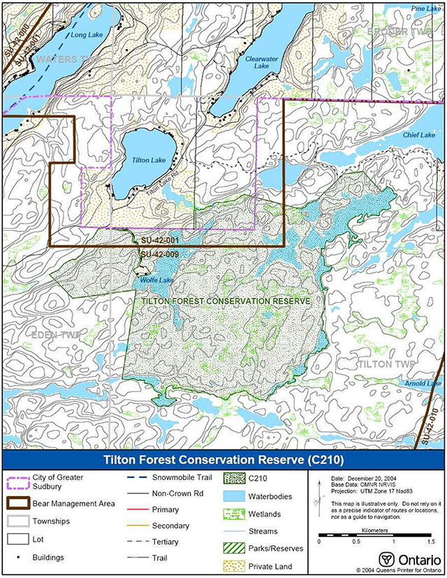 This map shows recreational values of Tilton Forest Conservation Reserve