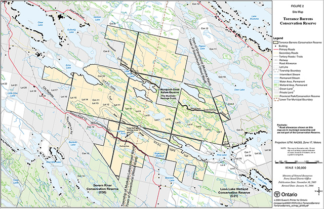 Figure 2: Site Map – Torrance Barrens Conservation Reserve