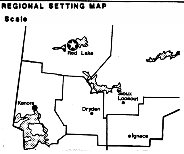 Regional setting map showing Trout Lake Provincial Park and nearby areas.