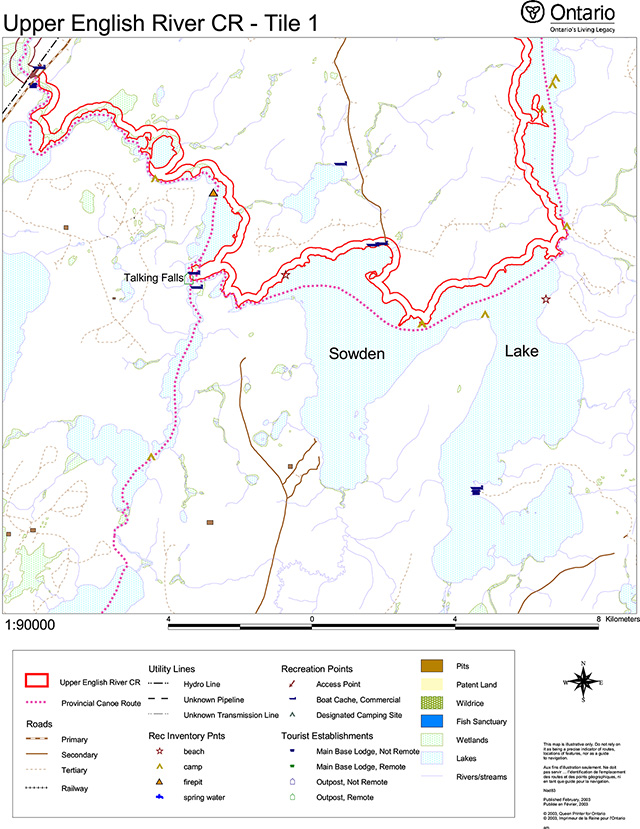 This is tile 1 of Upper English River Conservation Reserve (C2327) – Values Map