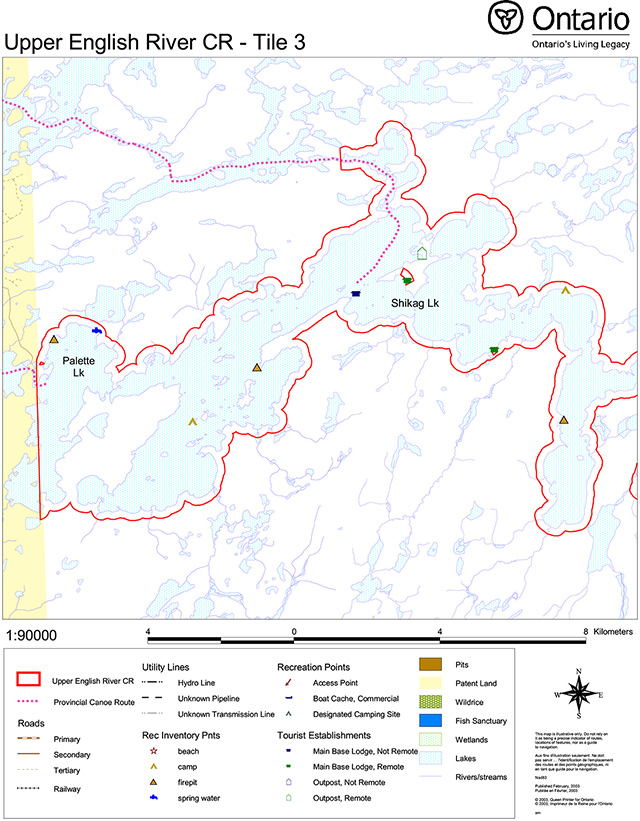This is tile 3 of Upper English River Conservation Reserve (C2327) – Values Map