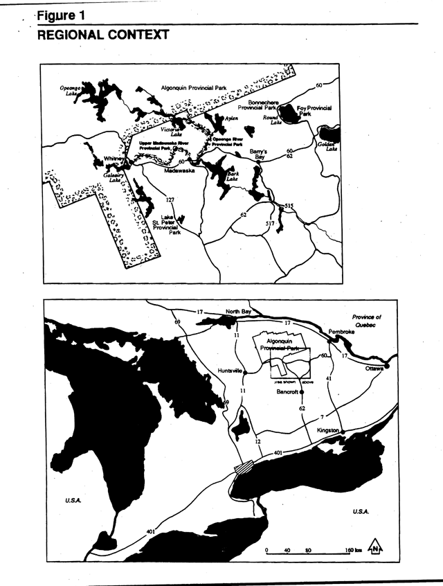 Regional context map for Upper Madawaska River Provincial Park