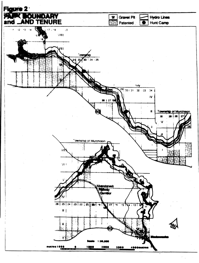 Park boundary and tenure map for Upper Madawaska River Provincial Park