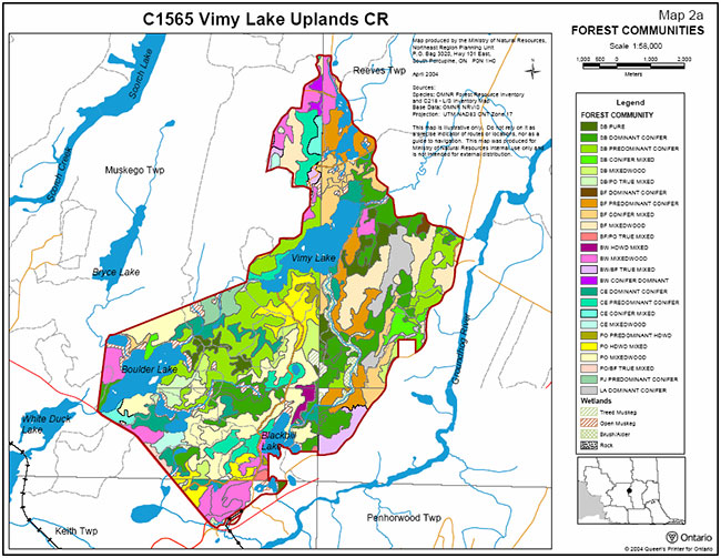 This map provides detailed information about Vimy Lake Uplands Conservation Reserve Vegetation Map.