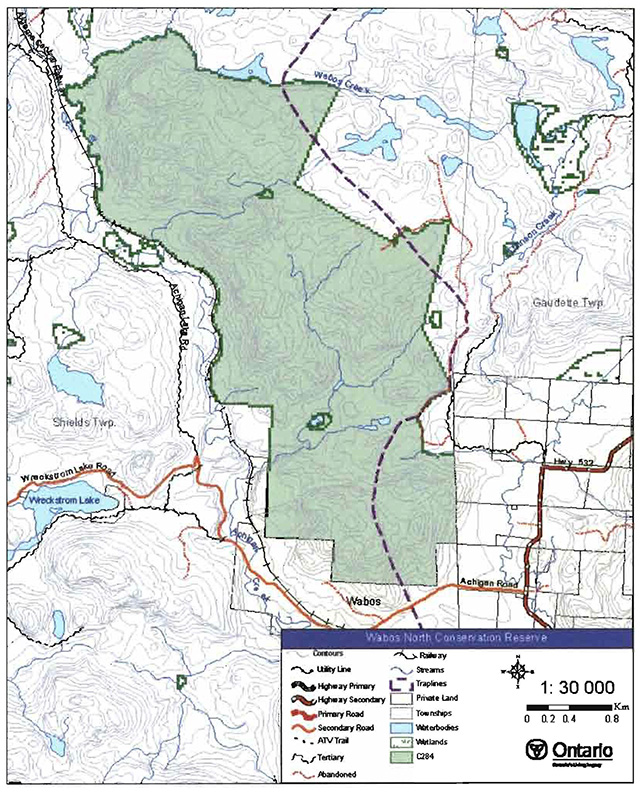 This is map 1c: Location of Wabos North Conservation Reserve (C284)