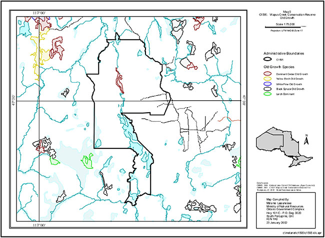 This map provides detailed information about Old Growth Species Map.