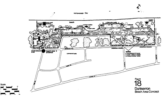 This is figure 18 depicting a concept for the Dunkerron beach area.
