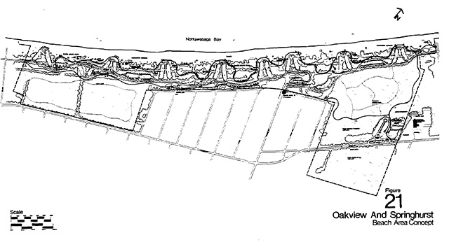 This is figure 21 depicting a concept for the Oakview and Springhurst beach area.
