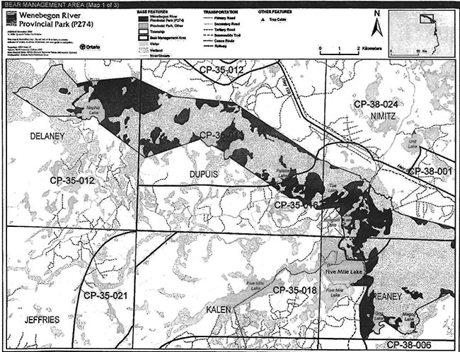 This map provides detailed information about Bear Management Areas.