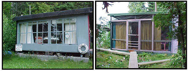 There are two photos showing Unauthorized Cabins on Spar Island. 
