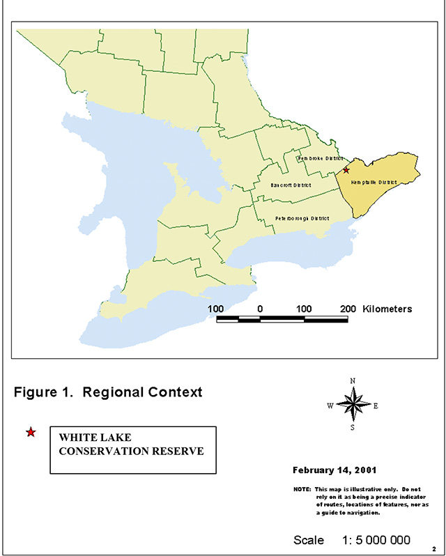 This is figure 1 regional context map of White Lake Conservation Reserve