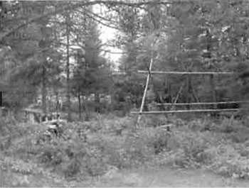 This photo shows temporary hunting structures on trails in C1602.