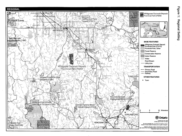 Regional Setting map for Wildgoose Outwash Provincial Park