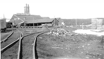 Photo shows a railroad, Nicholson at early 1900's.