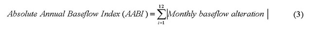 equation for absolute annual baseflow index