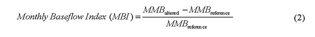 equation for monthly baseflow index