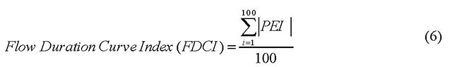 equation for >Flow Duration Curve Index