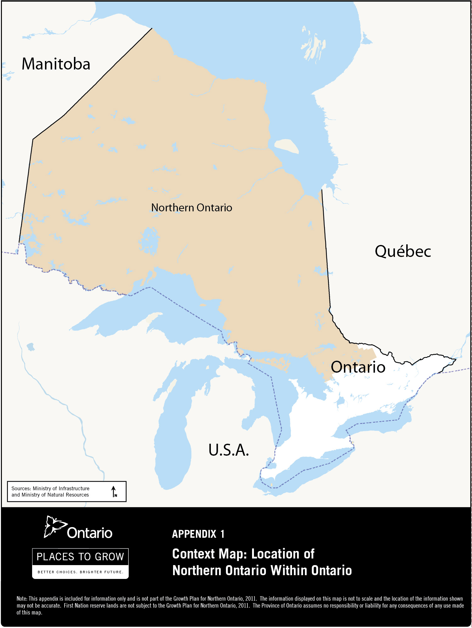 Context Map: Location of Northern Ontario Within Ontario