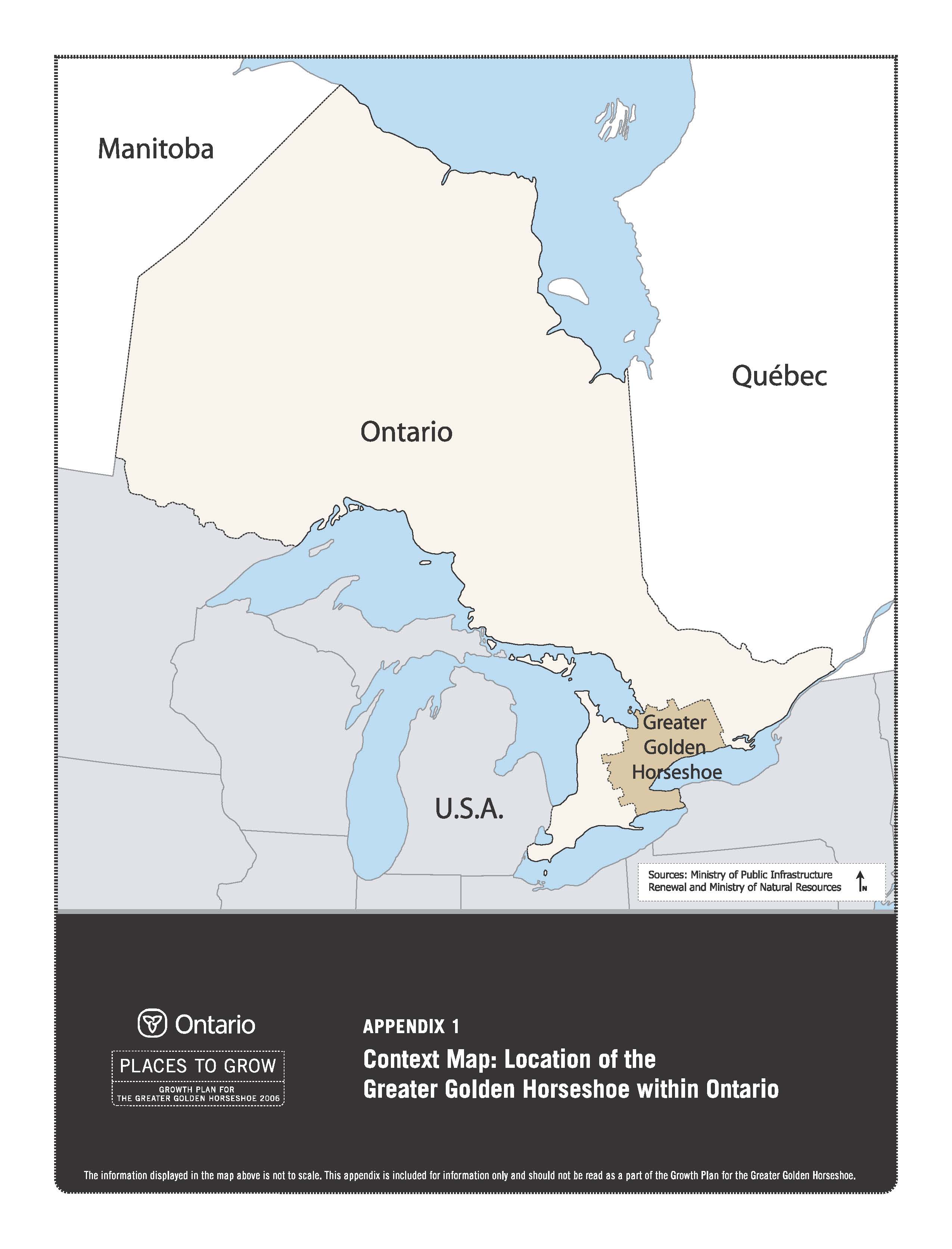 Appendix 1 - Context Map: Location of the Greater Golden Horseshoe within Ontario