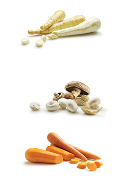 Parsnips, Mushrooms and carrots