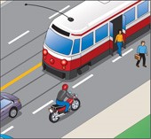 Diagram showing a test for driving safely in a busy downtown area