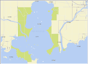 map of the Cache Bay Wetland Conservation Reserve.