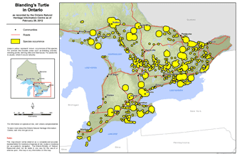 map of blandings turtle range