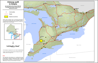 map of chimney swift range