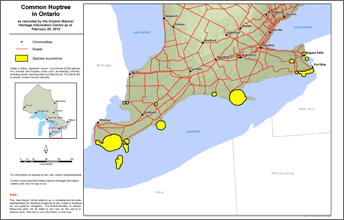 map of common hoptree range