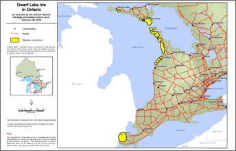 map of dwarf lake iris range