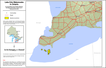 map of lake erie watersnake range