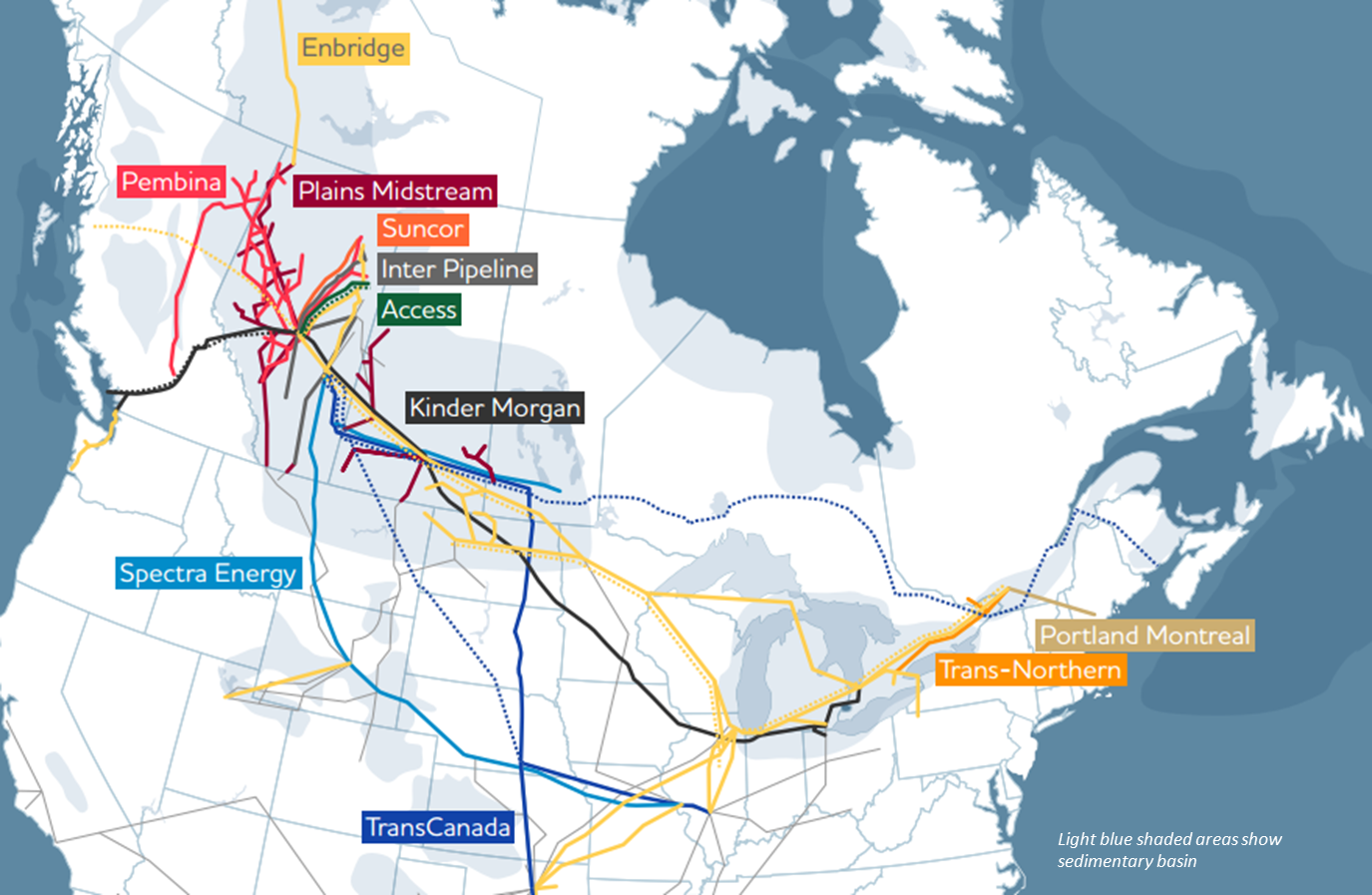 Liquids Pipelines. Map of Liquids Pipelines that span North America.