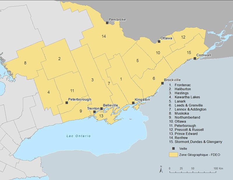 Figure 1 – l’Est de l’Ontario – Zone Geographique