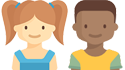 Elementary school-age female and male. Illustration.