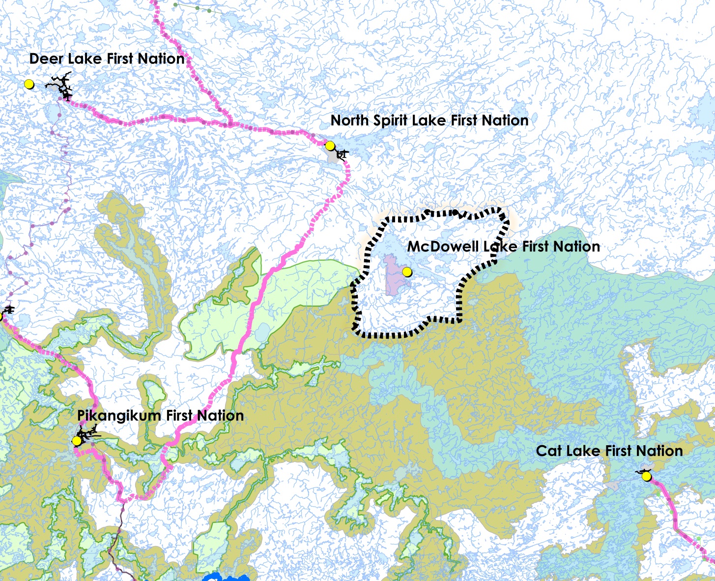 Location Map: McDowell Lake First Nation Area of Interest for Planning