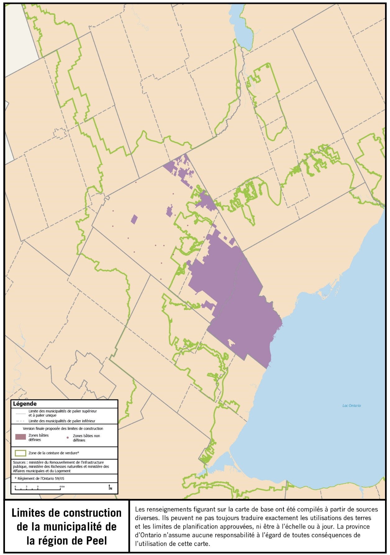Limites de construction de la municipalité de la région de Peel 