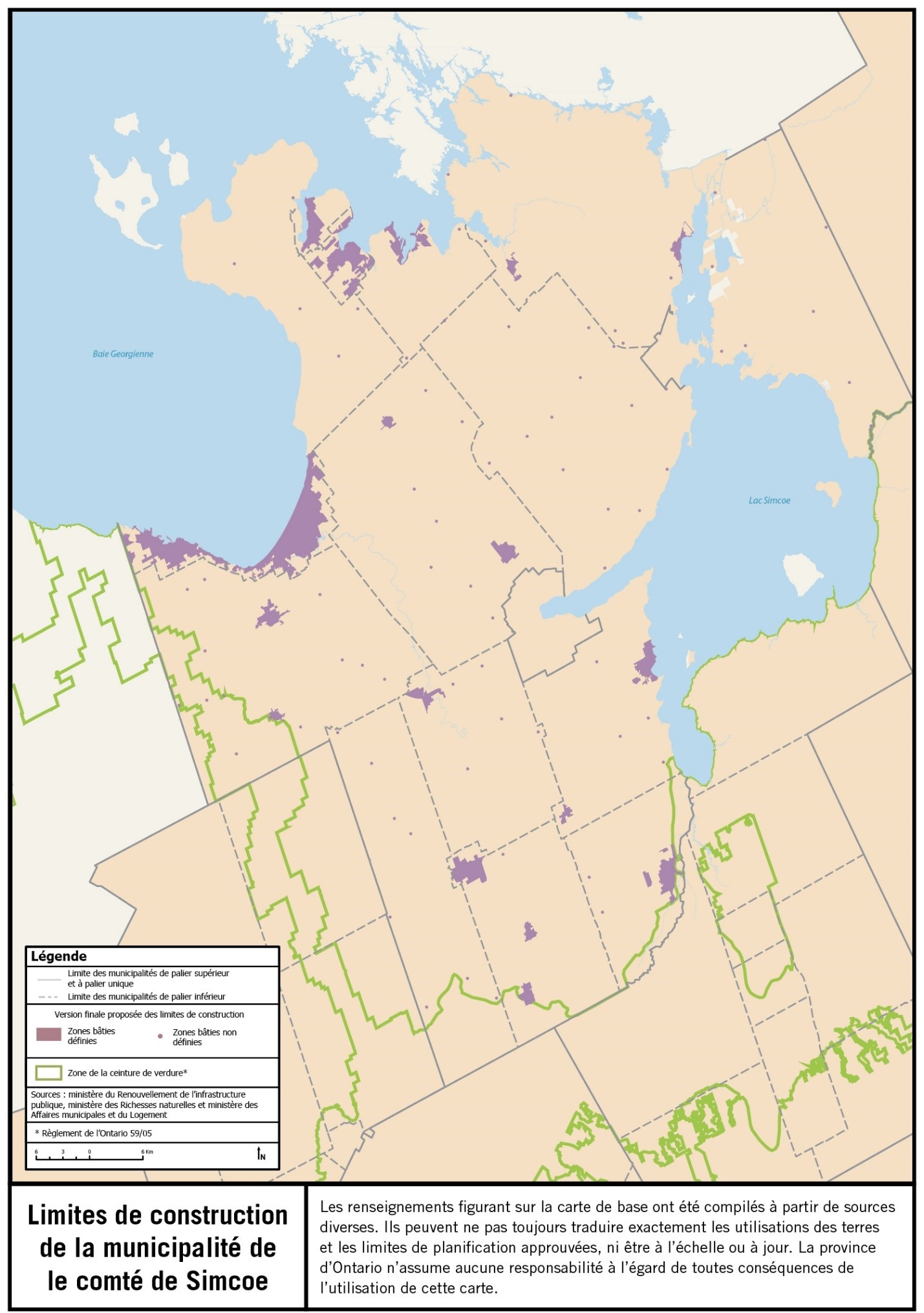Limites de construction de la municipalité de le comté de Simcoe