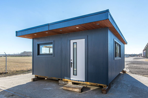 A shipping container tiny home