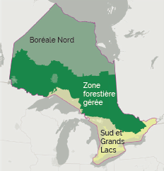 zones administratives de l'Ontario