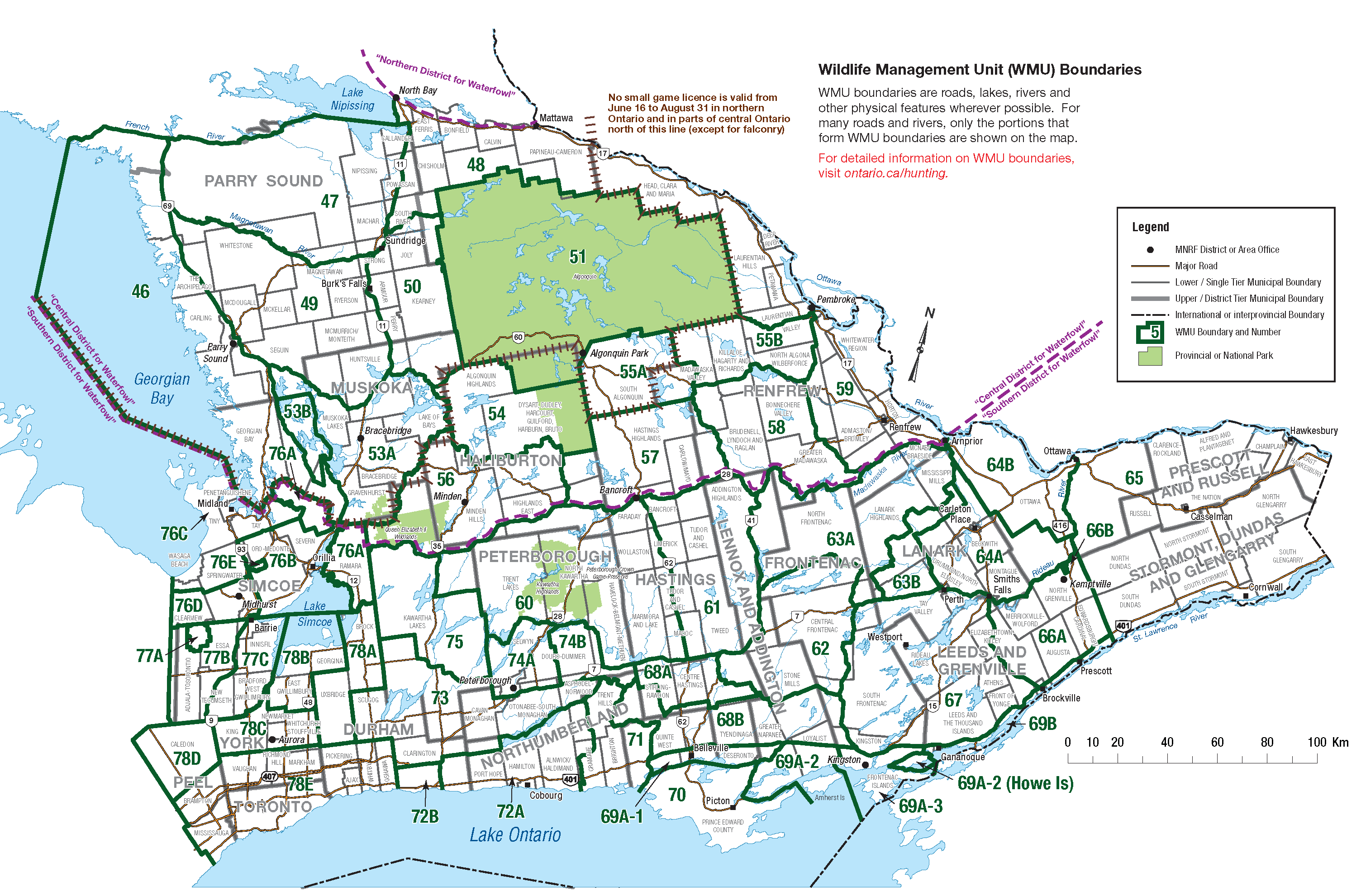 Ontario Hunting Zones Maps